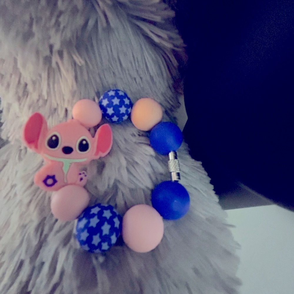 Pink Alien decorative beaded charm for Stanley 40 oz or other cups